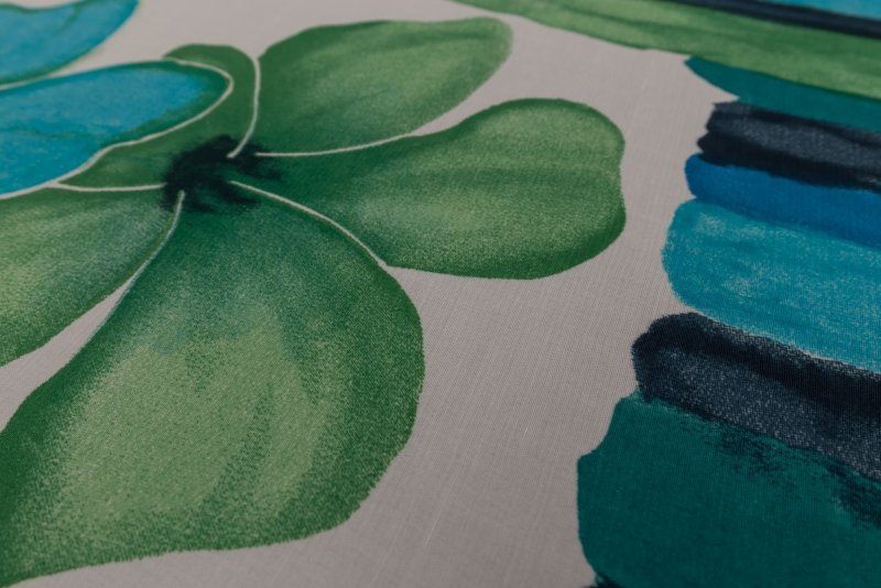 Viskózové plátno tyrkys-zelený vzor